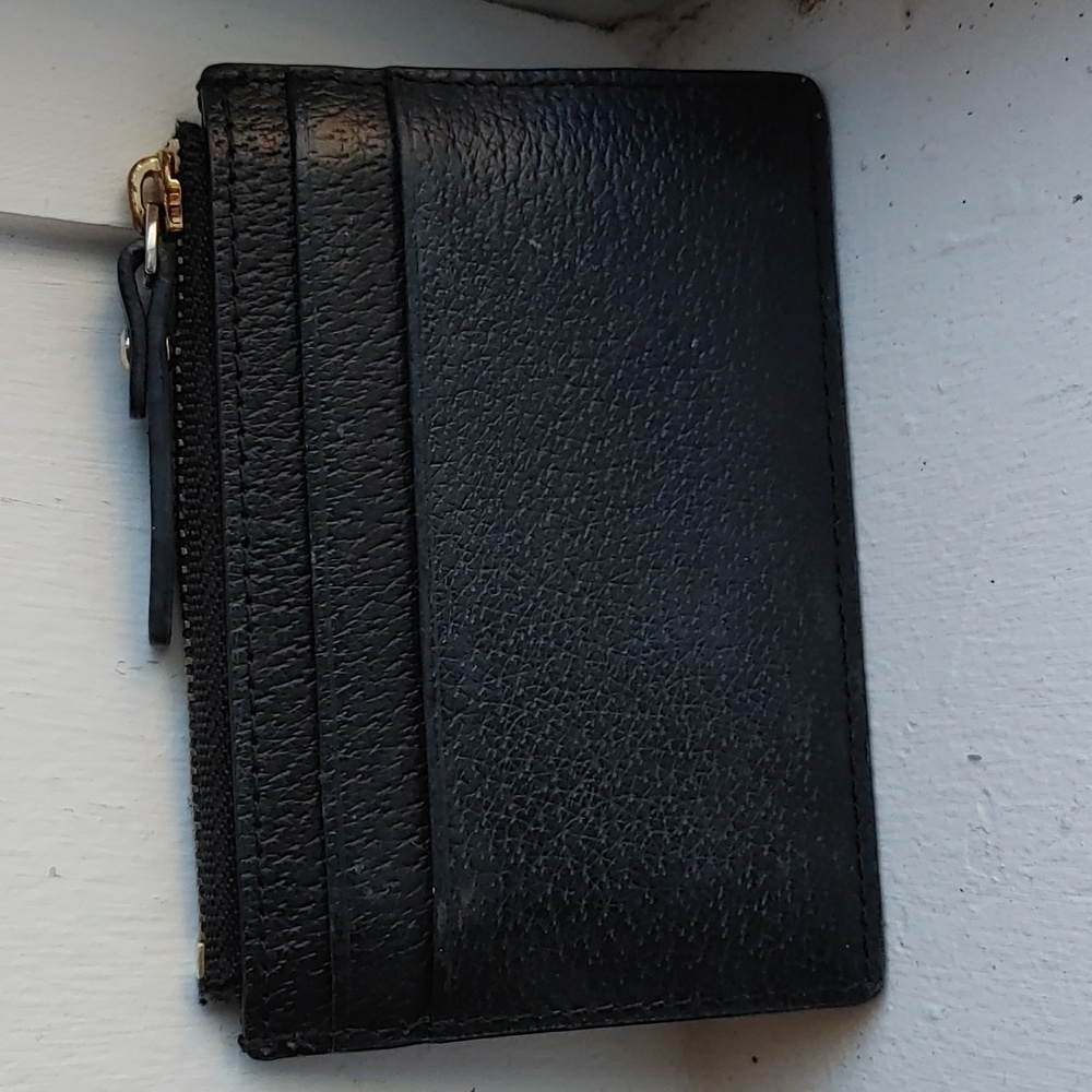 Kate Spade Black Pebbled Leather Mini Zip Card Case (838) - Picture 2 of 4